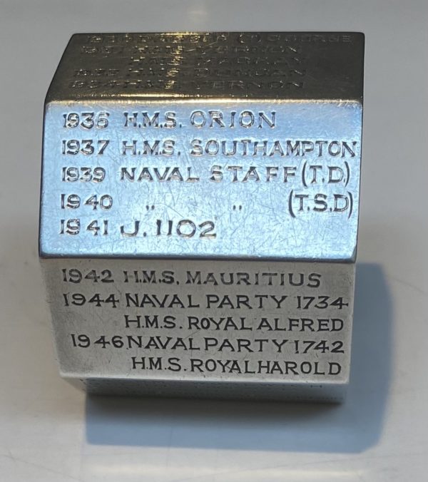 Royal Navy Service Record Silver Napkin Ring for Rear Admiral Patrick Willet Brock CB DSO by Richard Comyns (William Comyns & Sons Ltd.), London, 1944-5 - Image 3