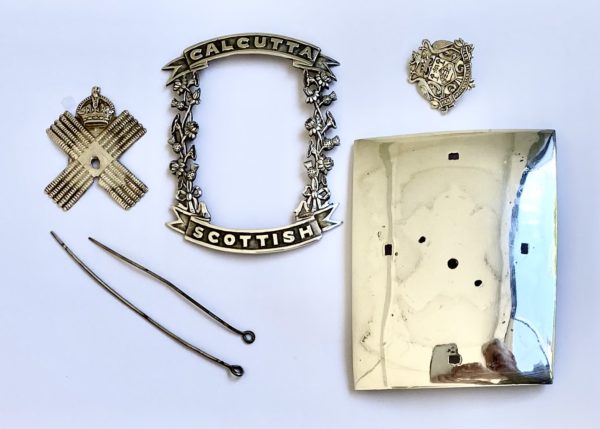 Antique Indian Colonial Silver Crossbelt Plate, The Calcutta Scottish Regiment, circa 1920 - Image 3