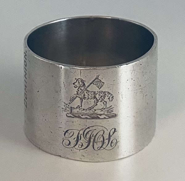 Royal Navy Service Record Silver Napkin Ring for Lieutenant Commander Francis James Ongley Lamb, Royal Navy by Thomas Bradbury & Sons Ltd., Sheffield, 1905-6 - Image 4